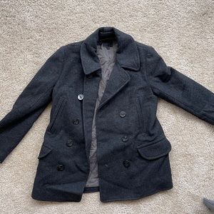 Like New Men’s Jcrew black dock peacoat MEDIUM